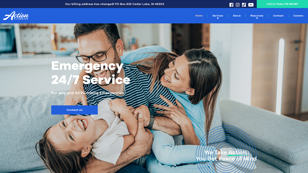 Action Plumbing website